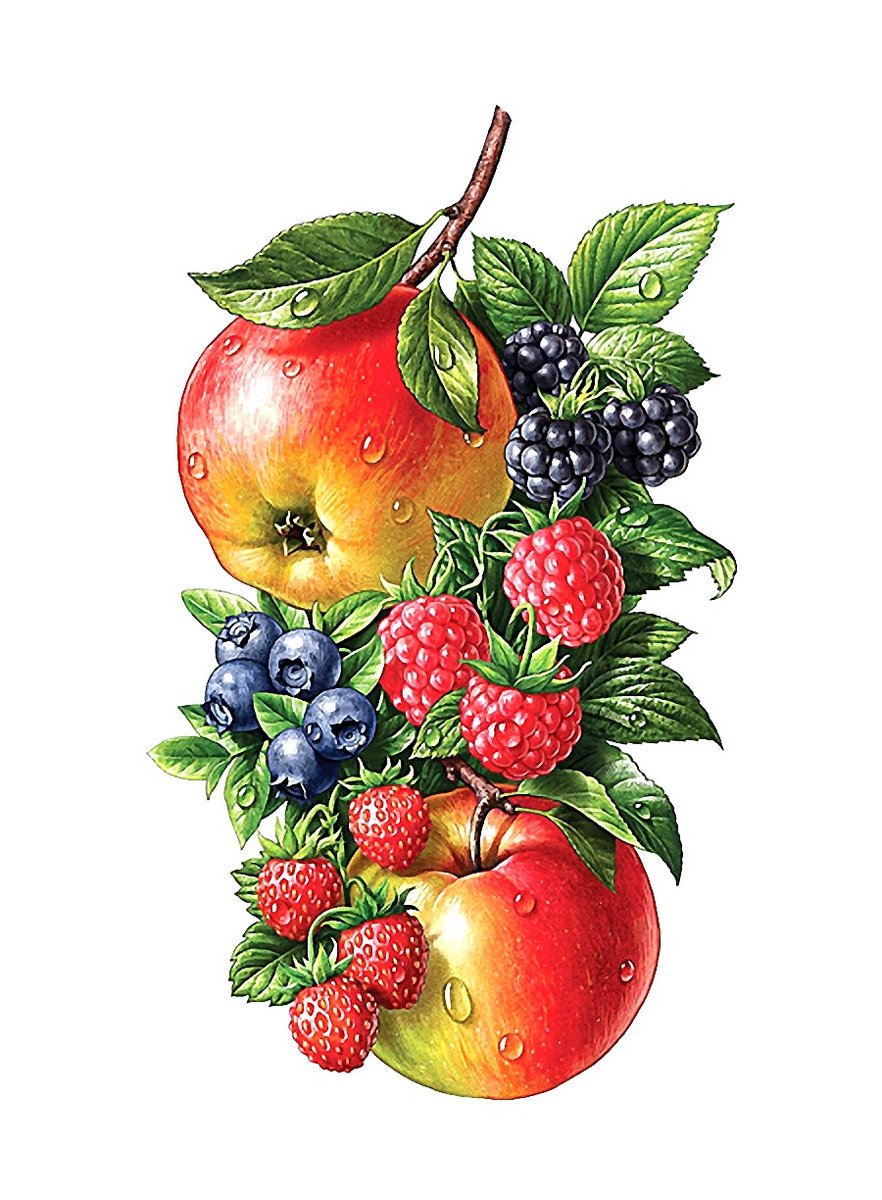 ягоды - на кухню, ягоды, яблоки - оригинал