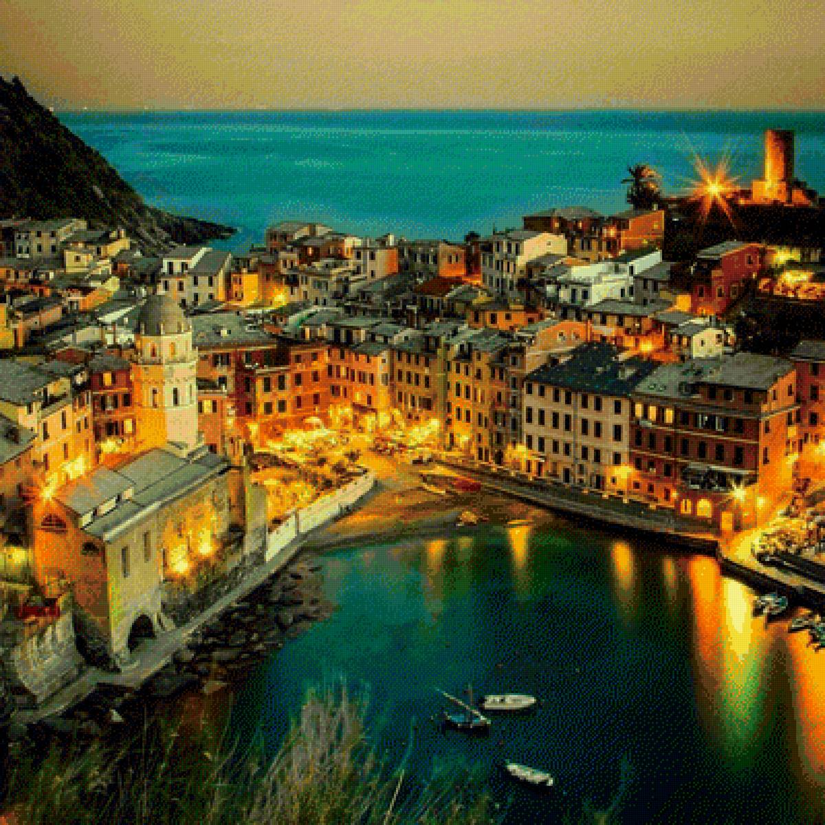 Италия - море, италия, вечер - предпросмотр