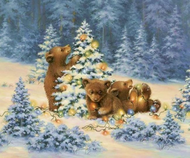 новый год, медвежата - новый год, медведи, елка - оригинал