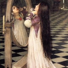 Схема вышивки «Девушка смотрит в зеркало»