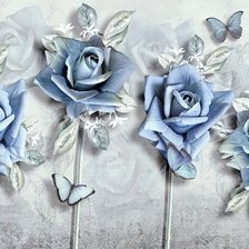 Оригинал схемы вышивки «Фреска "Розы с бабочками"» (№2171075)