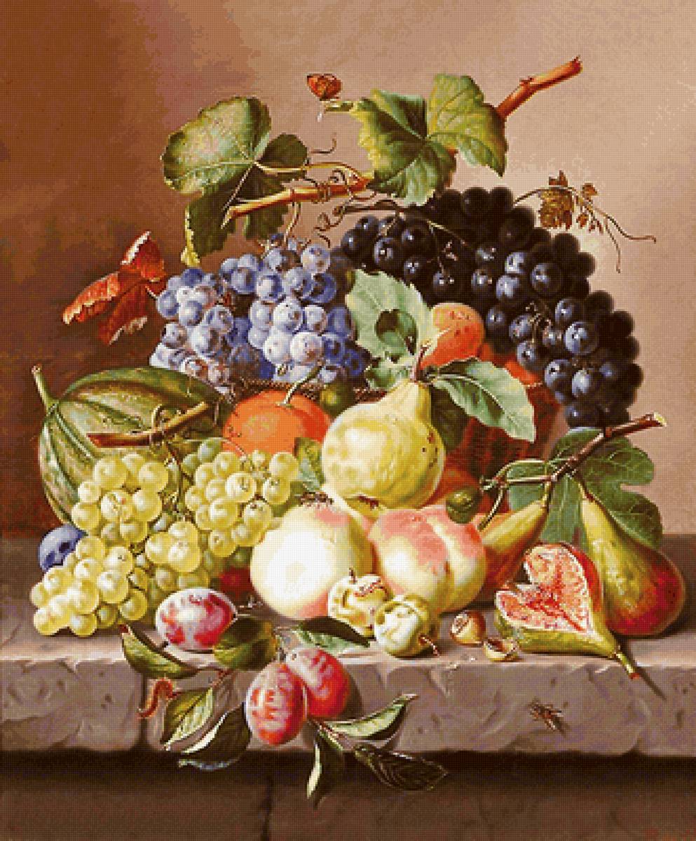 Серия "Натюрморты". - виноград, фрукты, натюрморт - предпросмотр