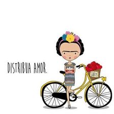 Схема вышивки «frida con bici»