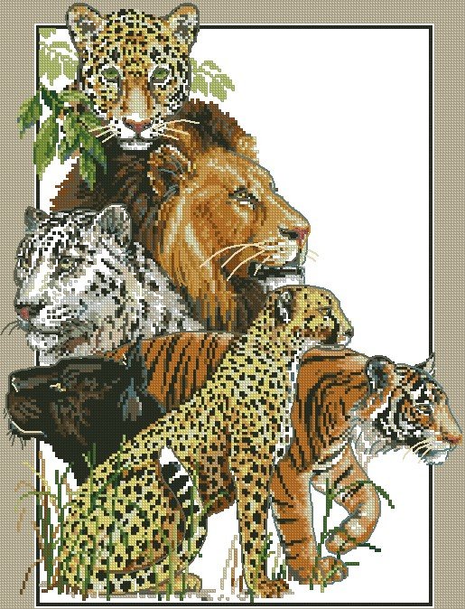 И это все кошки - пантера, леопард, тигр, лев, гепард - оригинал