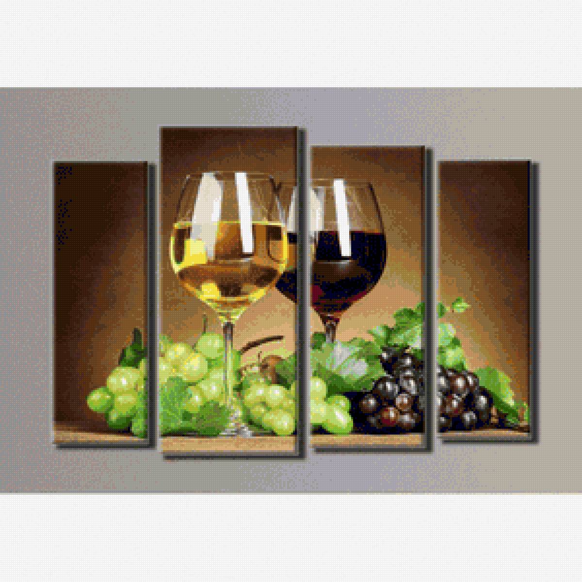 модульная,вино,бокалы,виноград - предпросмотр