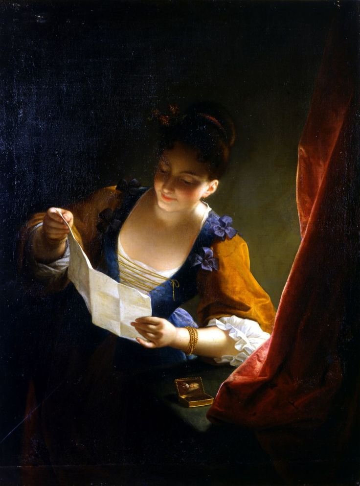 Jean Raoux. Письмо - девушка, живопись, 17 век, портрет - оригинал
