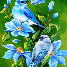 Оригинал схемы вышивки «Синяя птица счастья» (№2176349)