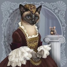 Оригинал схемы вышивки «кошка и мышка» (№2179121)
