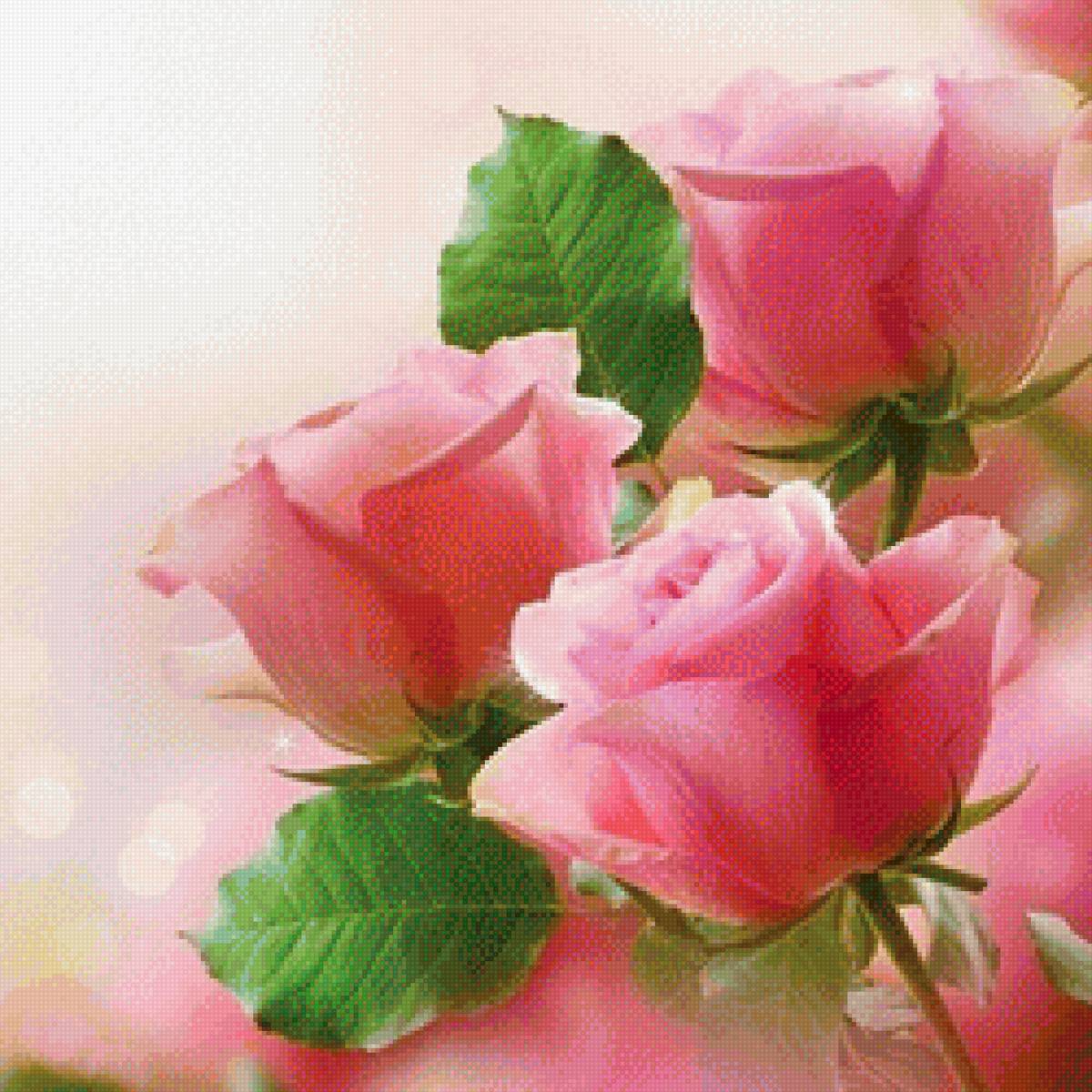 Розы - подушка, цветы - предпросмотр