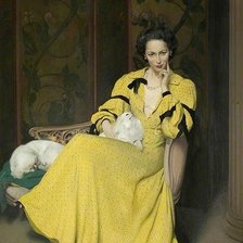 Оригинал схемы вышивки «Herbert James Gunn Pauline in the Yellow Dress» (№2203250)