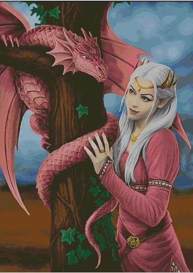 девушка с драконом - девушка дракон фентези - оригинал