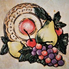 Оригинал схемы вышивки «дуэт на кухню: тарелка с фруктами(15на14см)» (№2212512)