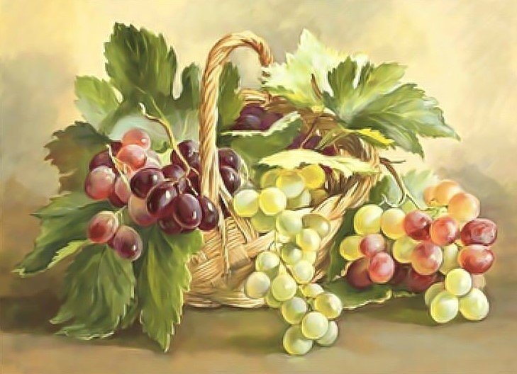 Виноград - урожай, корзина, виноград - оригинал