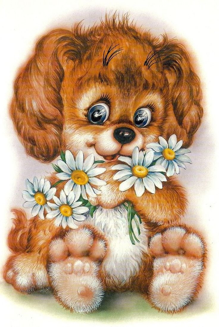 Пёс с цветами - для детей, цветы, собака - оригинал