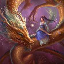 Оригинал схемы вышивки «Девочка и дракон» (№2223883)