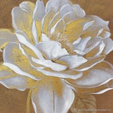 Схема вышивки «Бело-золотой цветок»