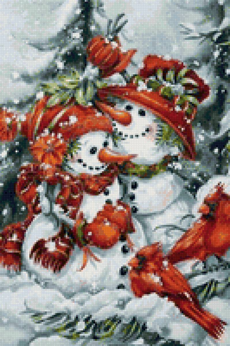 новый год - снеговики новый год зима сказка - предпросмотр