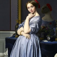 Схема вышивки «Девушка у зеркала»