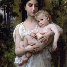 Оригинал схемы вышивки «Женщина с ребенком» (№2233726)
