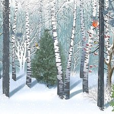 Оригинал схемы вышивки «зимний лес» (№2238909)