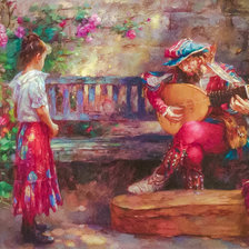 Girl with Musician.
