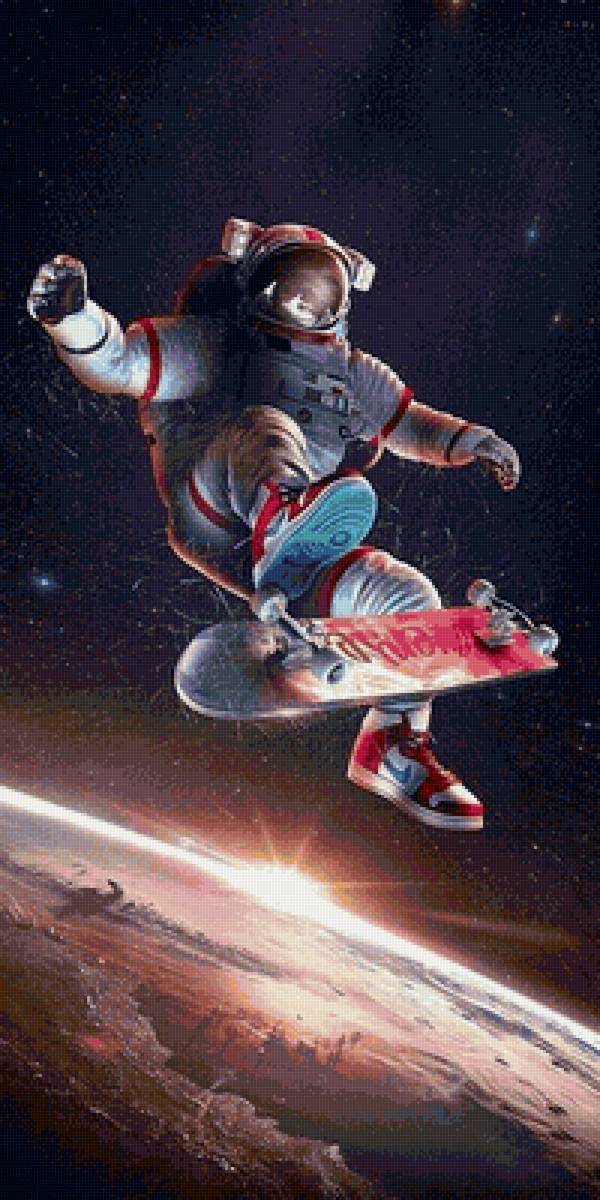 Космос - планета, скейтборд, звезда, космос, звезды - предпросмотр