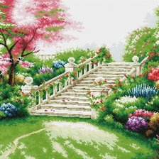 Схема вышивки «Stairs in the Garden»