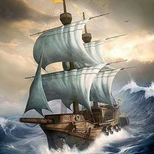 Схема вышивки «Корабль в море»