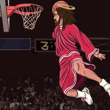 Схема вышивки «Иисус баскетболист»