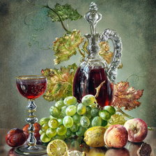 Натюрморт Вино и фрукты