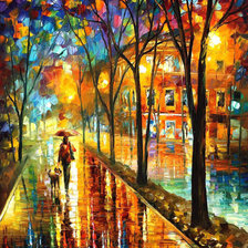 Схема вышивки «Afremov Walk with Dog BIG»