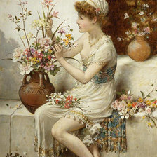 Mädchen mit Blumen
