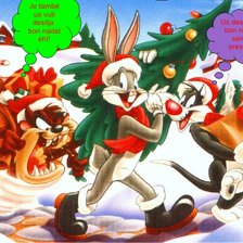 Схема вышивки «bugs bunny y amigos en Navidad»