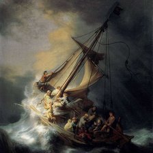 Укрощение бури на пути через Генисаретское озеро. Рембрандт