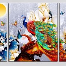 Схема вышивки «Peacock Triptych»
