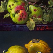 Схема вышивки «яблоки, лимоны яна мовчан»