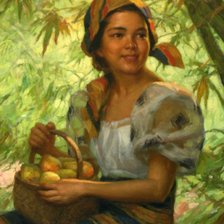 1949 Girl with a Basket of Mangoes