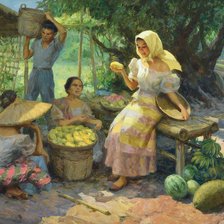 Схема вышивки «1954 Fruit Seller»