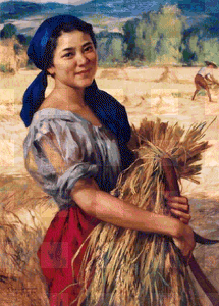 1920 Farm Girl - amorsolo, lady - предпросмотр