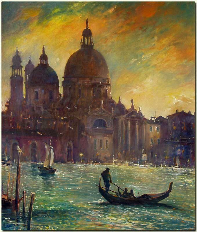 Венеция - собор, лодка, небо, венеция, море - оригинал