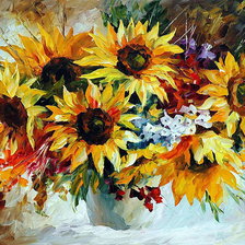 Afremov sunflowers4
