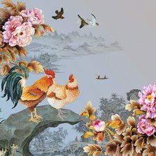 Схема вышивки «Aves e flores.»
