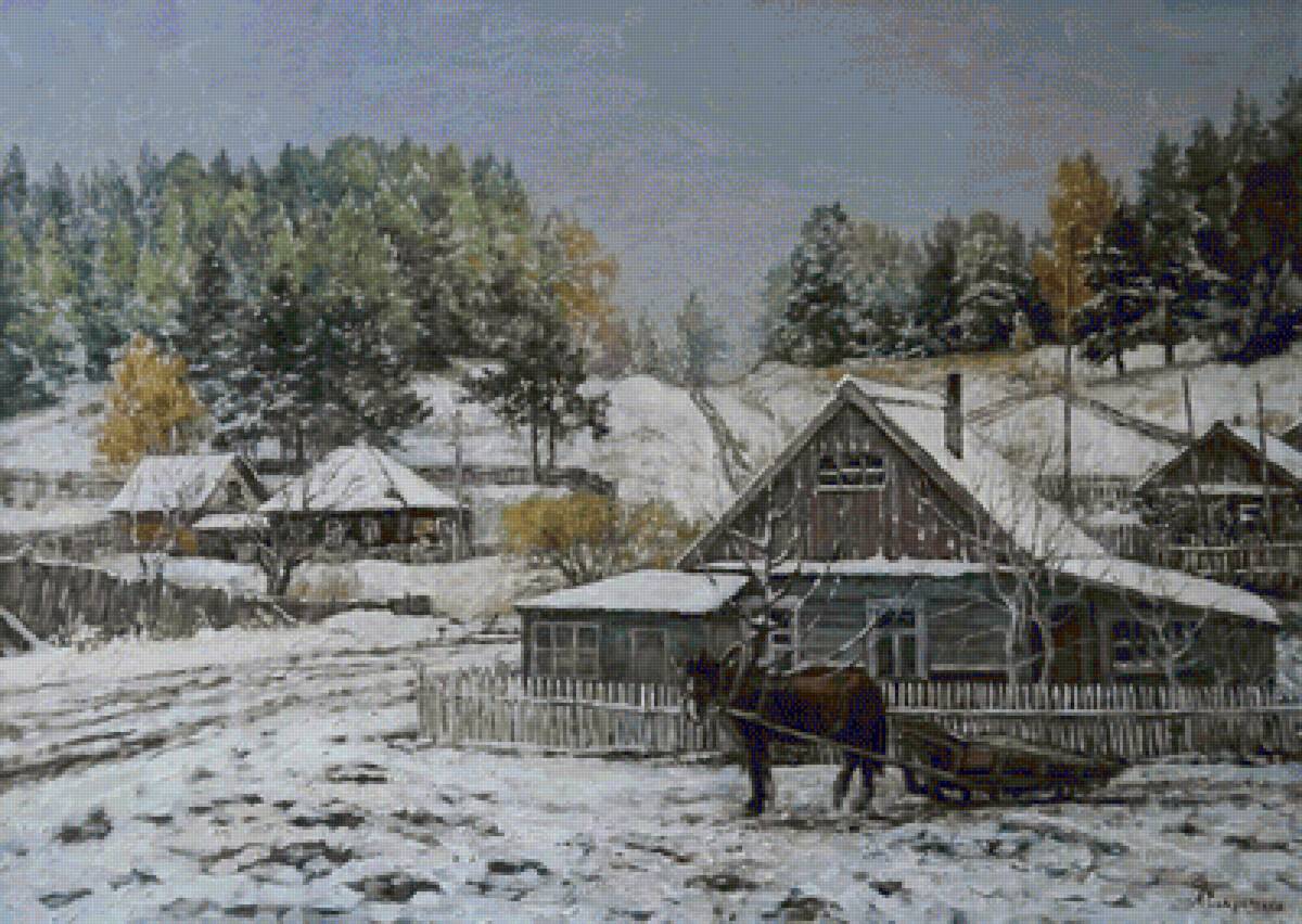 деревня - зима - предпросмотр