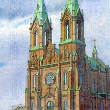 Схема вышивки «Готическая церковь которая была  в Челябинске»