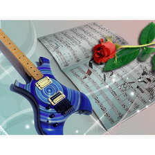 Оригинал схемы вышивки «Гитара ноты роза» (№2337636)
