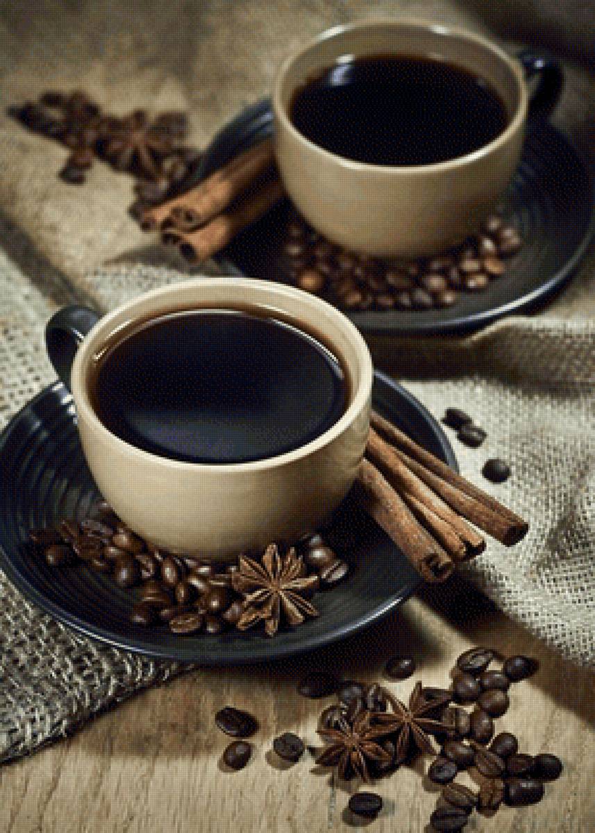 Кофе - кофе, чашки, зерна, утро, ваниль - предпросмотр