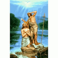 Схема вышивки «Крещение Иисуса Креста  Иоаном»