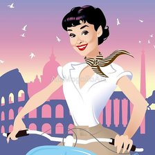 Схема вышивки «Audrey amb vespa»