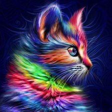 Схема вышивки «Разноцветный котенок»