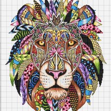 Схема вышивки «Этнический лев»